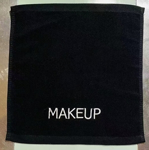 100% Cotton Reusable <strong>Facial</strong> Cleansing <strong>Towel</strong> Custom Logo Black Face <strong>Towel</strong> Adult Woven Technique Solid Color Makeup <strong>Towel</strong> - Product Image 3