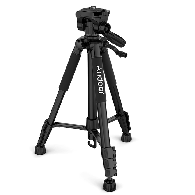 Andoer TTT-663N 57.5inch Travel Light Weight Camera Tripod Stand Phone Tripod for DSLR SLR Camcorder Photography Shooting