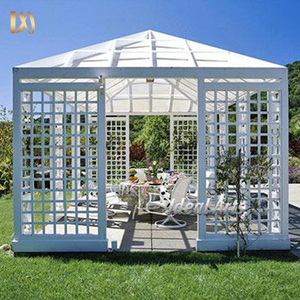 Pergola de jardin en <span class=keywords><strong>fer</strong></span> <span class=keywords><strong>forgé</strong></span> bleu, pergola en métal à treillis personnalisé pour la décoration extérieure du jardin - Product Image 5