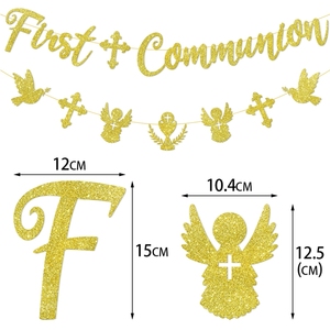 Primera <span class=keywords><strong>Comunión</strong></span> Banner Cake Topper Kit Bautismo Decoraciones para Niños Niñas Festivo Navidad Diwali Ramadán Confirmaciones - Product Image 4