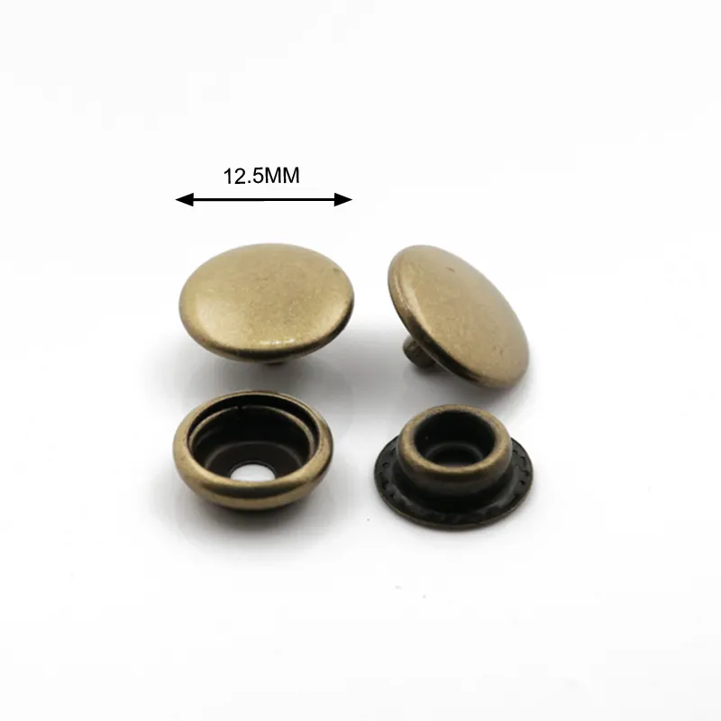 Bouton à pression en laiton 12.5mm pour cuir, sans nickel, métal, de haute qualité, 20 pièces