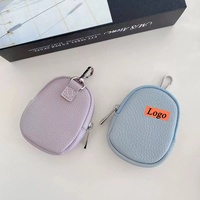Dompet Mini Motif Leci Berkualitas Tinggi untuk Wanita, Dompet Koin, Gantungan Kunci, Aksesori Modis, Kulit PU untuk Casing Airpod 1/2 3 4
