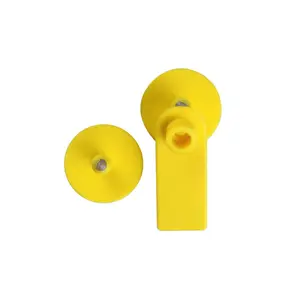 livestock ear tag for goat / sheep with metal pin and TPU material in yellow