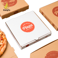 Boîte d'emballage personnalisée pour la franchise de pizzas Xiangyu, en carton ondulé blanc imprimé, pour les chaînes de restaurants, livraison en gros