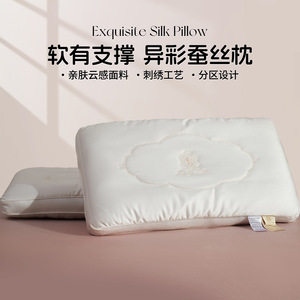 Oreiller en soie rectangulaire blanc, soutien thérapeutique pour la colonne cervicale, aide au sommeil, pour femmes adultes, emballage individuel - Product Image 2