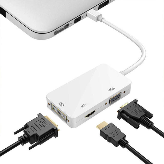 3-in-1 Multi-Function Display Port Adapter Cable Supports 4K 1080P DP to HDTV VGA DVI for Projector Laptop HDTV Audio Video