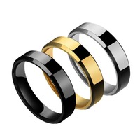 Günstige Mode-Bandringe Ehering Edelstahl Mode 6MM Blanko Schlichter Ring Minimalistischer Schmuck