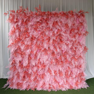 Plume noire mur fleur panneau toile <span class=keywords><strong>de</strong></span> <span class=keywords><strong>fond</strong></span> mur décoratif fleur artificielle mur toile <span class=keywords><strong>de</strong></span> <span class=keywords><strong>fond</strong></span> pour fleur mariage - Product Image 4