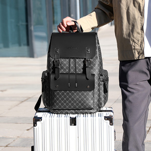 Men's Plaid <b>Backpack</b> Large Capacity <b>Computer</b> Interlayer For Commuting Office Business Travel - Product Image 4