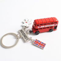 Porte-clés pendentif Bus à deux étages de Londres, Fourniture directe usine, Souvenir de voyage DIY, Cadeau pour vendeurs de rue britanniques