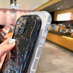 Funda de Teléfono de Silicona Suave con Purpurina y Estrellas Transparentes, Estilo Coreano, para Mujer, para iPhone 15 Pro Max 16 Plus 17 - Product Image 5