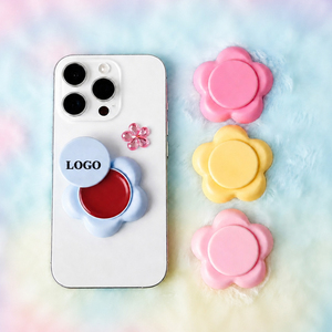 Support de téléphone adhésif personnalisé avec logo, motif fleur, baume à lèvres, Griptok, support de téléphone 2-en-1 Kawaii avec prise <span class=keywords><strong>pop</strong></span>-up - Product Image 1