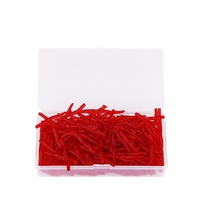 Lot de leurres souples en silicone (25, 100 ou 200 pièces) – Appâts de pêche imitation ver rouge pour carpe crucian