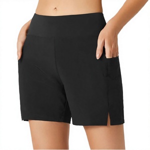 <b>Women's</b> High Waist Sporty Quick Dry <b>Shorts</b> With Pockets Solid Color Knitted Spandex Polyester Elastic Waist Regular Fit - Product Image 2