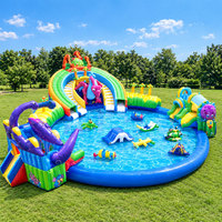Toboggan aquatique mobile gonflable, parc aquatique gonflable avec piscine, location de parc aquatique gonflable pas cher
