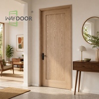 Factory Direct Custom Size Prehung Dark Stained 1 Panel Solid Walnut Wood Shaker Interior Hinged Door