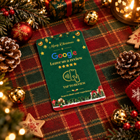 Carte d'affichage NFC pour les fêtes de Noël avec support auto-adhésif sécurisé pour les applications sur les fenêtres et comptoirs de café