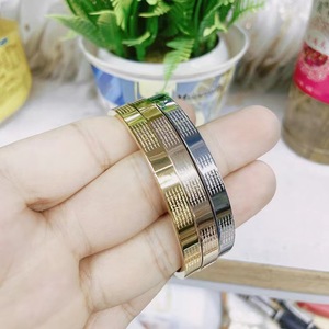 Bracelet de prière en acier inoxydable 6mm*56mm, bracelet thaïlandais, bracelet de chant, vente en gros - Product Image 1