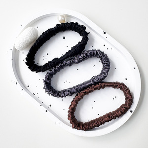 Hot Selling <strong>Small</strong> Hair <strong>Scrunchies</strong> 1cm100 Mulberry Hair Band <strong>Scrunchies</strong> Without Pulling Hair <strong>Silk</strong> Satin Band Ponytail Accessories - Product Image 1