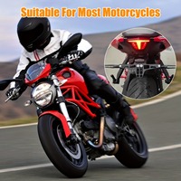 Soporte Universal de Aluminio CNC para Matrícula de Motocicleta con Luz Trasera y Luces Intermitentes