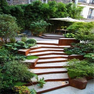 Bordure de jardin en acier corten rouillé de 2,4 m, ornement de mur de soutènement paysager - Product Image 4