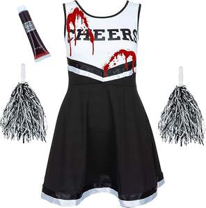 Disfraz de animadora Zombie para niñas con pompones <span class=keywords><strong>Blood</strong></span> and Bloody <span class=keywords><strong>Dead</strong></span> Kids Outfit Disfraces de Halloween - Product Image 1