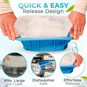 เครื่องทำไอศกรีมซิลิโคนขนาดใหญ่สำหรับขายส่ง ปลอดสาร BPA ความจุพิเศษ 8 ปอนด์ ทำความสะอาดง่าย ปลอดภัยสำหรับอาหาร - Product Image 5