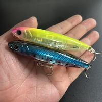 TOPRIGHT PE220 100 mm 17,5 g Leurre de Surface Topwater Walker pour Eau Salée, Stickbait Flottant 3D à Bille Interne, Leurre-Crayon