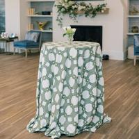 Nappe Ronde Personnalisée à Motif Végétal en Coton, Lin et Polyester, Faible MOQ, Vente en Gros, pour Mariage et Fête d'Anniversaire