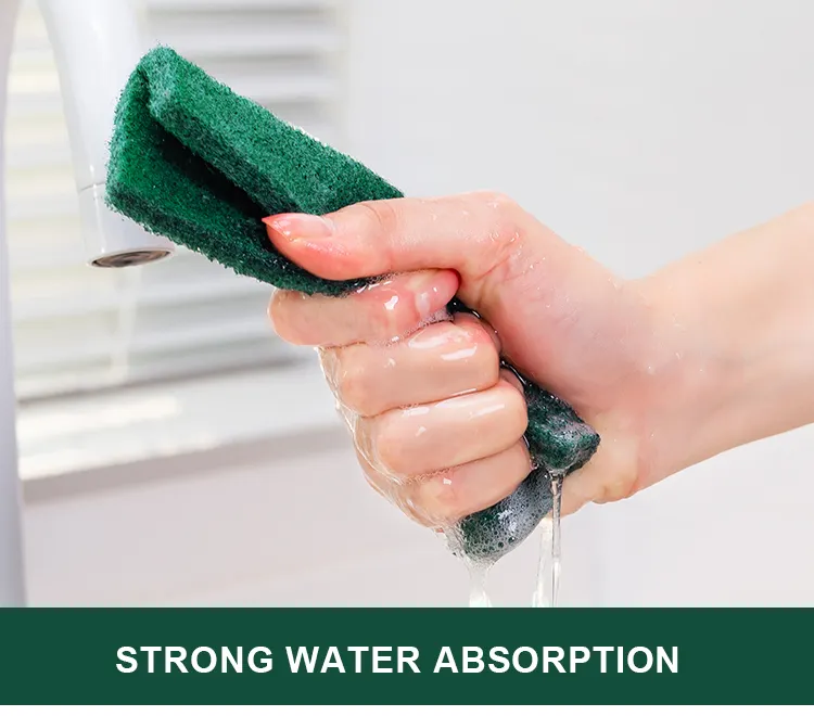 Heavy Duty Scour Pad Kitchen Cleaning Scrub Pads Abrasive Nylon Green Durable Scouring Pad Scourer for Household Commercial Use