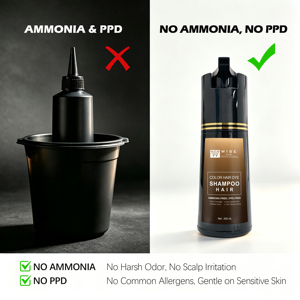 Shampoo Colorante per <span class=keywords><strong>Capelli</strong></span> Marrone <span class=keywords><strong>Chiaro</strong></span> Senza Ammoniaca per Copertura Totale dei <span class=keywords><strong>Capelli</strong></span> Grigi, <span class=keywords><strong>Colore</strong></span> Radiante a Lunga Durata, 10 Minuti, Ricco di Estratti Erboristici - Product Image 3