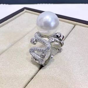 Anillo de Plata de Ley 925 con Incrustaciones de Diamantes Tallados de 9-12 mm, Estilo Moderno y Elegante, Accesorio de Moda - Product Image 2