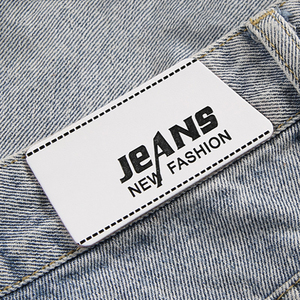 Custom Personalized Embossed Logo Sewing PU Leather <strong>Labels</strong> Tag for Clothes Garment <strong>Jeans</strong> - Product Image 5