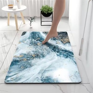 Tapis de salle de bain doux super absorbants en terre de diatomée, tapis de sol antidérapants, tapis de douche, tapis de toilette, tapis de sol pour les pieds, paillasson - Product Image 4