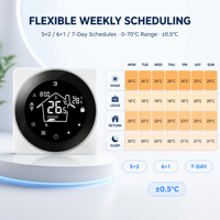 Termostato Inteligente HY312-WIFI con Pantalla Táctil Redonda, Control Remoto, Compatible con la Aplicación Tuya, Google Alexa