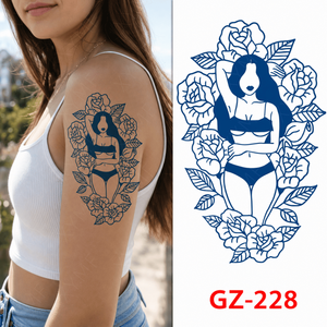 <span class=keywords><strong>Tatouage</strong></span> semi-permanent à base de jus d'herbes, imperméable, longue durée, motifs minimalistes, autocollants corporels pour femmes - Product Image 1