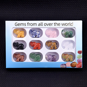 Wholesale 12 Color Boxes 1 Inch Carved Engraved Crystal Agate Elephant Animal Eco-friendly Figurine Ornaments Crafts - Product Image 6