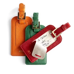 Custom Soft Faux Leather Name Luggage Tags Environmental Baggage Tag with Buckle - Product Image 3