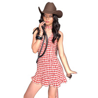 Nouvelle arrivée estivale, robe élégante à col halterneck en plaid rouge rétro pour femme, coupe ajustée, décolleté plongeant