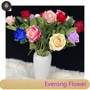Bon marché Vente en gros Artificielle Unique Velours Rose Fleur Colorée Rosa Blanc Rouge <span class=keywords><strong>Rosas</strong></span> Décoration de mariage - Product Image 5