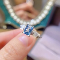 Wholesale Hot Sale 925 Sterling Silver Natural London Topaz Vintage Classic Fine Fashion Custom Women Ring for Daily Commuting