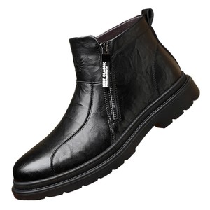 Botas de Trabajo de Piel de Oveja para Hombre, Botas de Motociclista Cálidas y Modernas con Suela de Goma, Botas Vaqueras de Goma para Hombre - Product Image 6