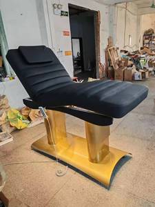 Modern Pink Leather Gold Base 4 Motors <b>Electric</b> Cosmetic Therapy Salon Bed Luxury Reclining Beauty Shop Massage <b>Table</b> with Stool - Product Image 3