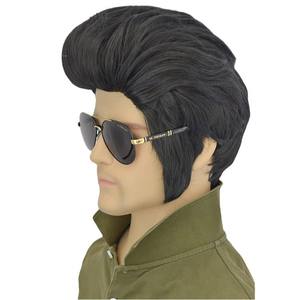Peluca de Elvis, peluca de Elvis Rock, Exportación de comercio exterior para hombres, peluca negra para fiesta de Navidad y <span class=keywords><strong>Halloween</strong></span> - Product Image 4