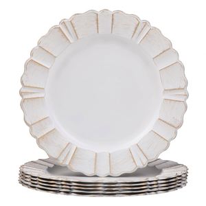 Assiettes de présentation jetables personnalisées en acrylique transparent de 13 pouces, motifs floraux or, noir et argent, 50 pièces, vente en gros, pour mariage - Product Image 2