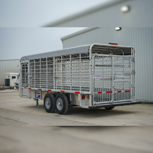 รถพ่วงติดรั้วสำหรับฟาร์มปศุสัตว์3เพลาแบบสดใหม่สำหรับฟาร์มฟาร์ม - Product Image 1