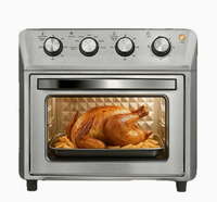 Four à friture sans huile en acier inoxydable avec 4 boutons et porte en verre pour une cuisson multifonctionnelle