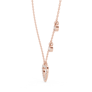 Collier en or rose pour femme avec diamant de laboratoire, bijoux élégants et raffinés pour mariage, anniversaire, usage quotidien, cadeau spécial - Product Image 2