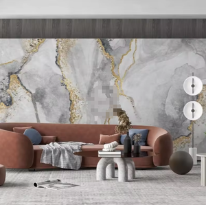 Carta da parati in marmo grigio bianco creativo con <span class=keywords><strong>sfondo</strong></span> <span class=keywords><strong>astratto</strong></span> e Texture dorata murale - Product Image 3