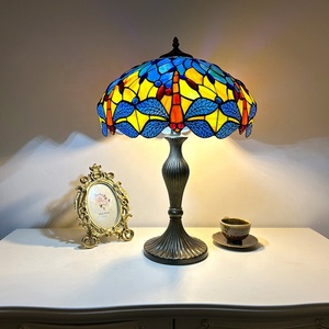 Longhuijing 16-Inch Eco-Friendly Flexible Simple LED AC E26 Dragonfly Dome Stained Glass Modern Table Lamp for Living Room - Product Image 3